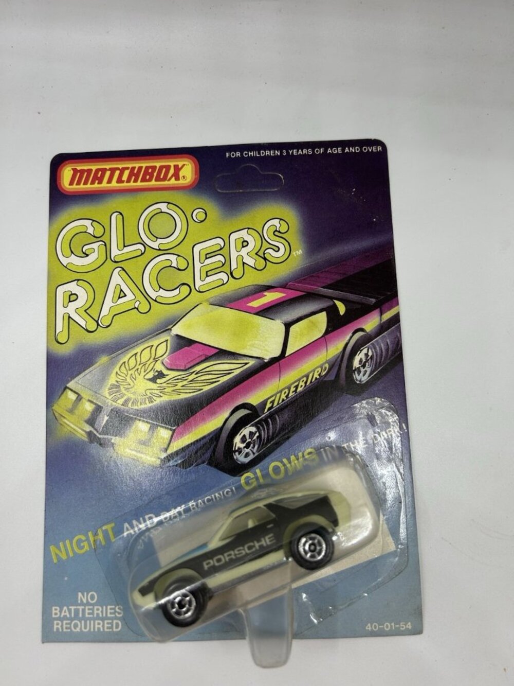 1982 Matchbox Glo Racers Porsche Glow in Dark Plastic 1/64 HTF Carded Unpunched